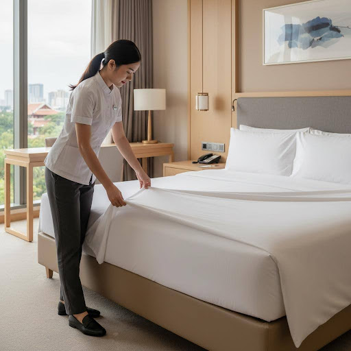 Nhân viên buồng phòng là người thầm lặng kiến tạo sự thoải mái và sạch sẽ cho mỗi căn phòng khách sạn.